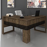 Mesa Escritório 136cm L Nogal/Preto – Design Moderno e Espaço Ideal - imagem 1