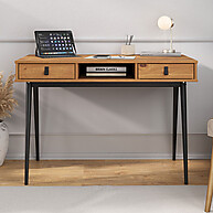Mesa Escritório Kim: Madeira Preta e Design Retro - imagem 1