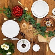 Conjunto de 6 Pratos Rasos em Porcelana 26,5cm com Relevo Tassel - Estilo e Qualidade na Mesa - imagem 5