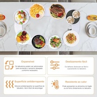 Mesa Giratória Expansível 360° com 8 Pratos Amovíveis - Ideal para Cozinhas e Mesas de Jantar - imagem 5