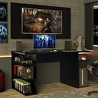 Mesa Gamer + Painel TV 50” – Espaço e Estilo Preto - imagem 1