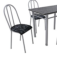 Mesa Genebra + 4 Cadeiras: Elegância Floral! - imagem 1
