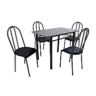 Mesa Genebra Preto com 4 Cadeiras: Conforto e Estilo - imagem 1