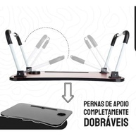 Mesa Para Notebook Portátil Articulada Mdf Grafite Suporte Para Laptop Dobrável Home Office Cama Porta Tablet (Preto) - imagem 4