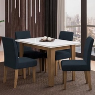 Conjunto de Mesa de Jantar Miami com 4 Cadeiras Trieste - Design Moderno e Resistente - imagem 3