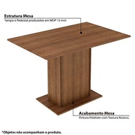 Conjunto Sala de Jantar Madesa Talita - Mesa 4 Cadeiras em Madeira com Estilo Rustic - imagem 5