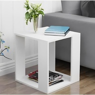 Mesa de Centro Decorativa em MDF Branco - Apoio Lateral para Sofá e Ambientes - imagem 1