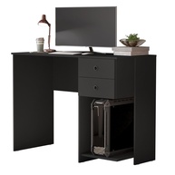 Escrivaninha com Suporte para CPU e 2 Gavetas - Mesa Moderna para Estudo e Trabalho (Preto) - imagem 1