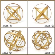 Escultura Geométrica de Metal 18cm - Esfera Decorativa Moderna para Mesa - imagem 4