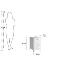 Mesa de Cabeceira Ditália 3 Gavetas - Design Moderno e Resistente em Branco - imagem 4