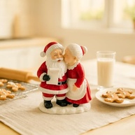 Conjunto de Estatuetas Mr. & Mrs. Papai Noel – Decoração de Mesa Vintage para Casais - imagem 5