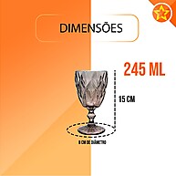 Conjunto 6 Taças para Vinho Diamond 245ml: Elegância na Mesa - imagem 2