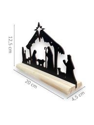 Presépio de Natal em MDF com Base de Madeira Pinus - Decoração Mesa Natalina Premium - imagem 3