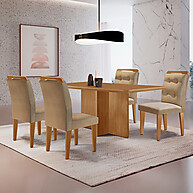 Mesa Olímpia 120cm com 4 Cadeiras Carol – Elegância em Espaços Pequenos - imagem 1