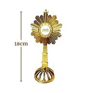 Ostensorio Santíssimo Sacramento 18cm Dourado - Miniatura de Mesa para Adoração e Decoração Religiosa - imagem 5