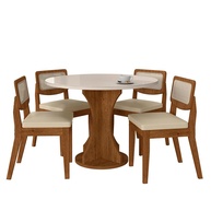 Mesa Redonda com 4 Cadeiras Santorini: Elegância e Praticidade - imagem 1