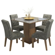 Conjunto de Jantar com Mesa de Vidro e 4 Cadeiras Rustic Cinza - Anaju Madesa - imagem 3