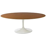 Mesa Saarinen Oval 137x90 Freijó Branco – Design Ícone - imagem 1