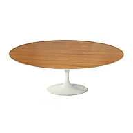 Mesa Saarinen Oval Freijó 120x80cm – Design Ícone com Base Branca - imagem 1
