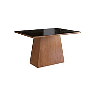 Mesa Sala de Jantar 120x90cm com Vidro Lapidado Preto - imagem 1