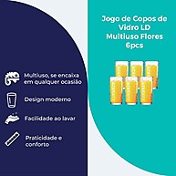 Copos Decorados Flores 255ml: Elegância na Sua Mesa! - imagem 2
