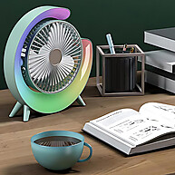 Ventilador de Mesa Silencioso com RGB – Frescor e Estilo na Sua Mesa - imagem 2