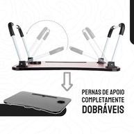Mesa Portátil Dobrável Ajustável com Suporte para Notebook e Copo - Design Moderno em Madeira e Alumínio - imagem 4