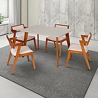 Mesa Verona com 4 Cadeiras: Elegância em Madeira Maciça - imagem 1