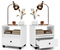 Kit 2 Mesas de Cabeceira Retro com Gaveta – Design Moderno para Quarto e Cama - imagem 1