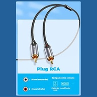 Cabo P2 Estéreo para RCA Blindado Vention 1m - Áudio Hi-Fi para Mesas e Som - imagem 5