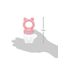 Porta-Frutinhas Silicone Ursinho Rosa - Seguro e Prático para Bebês a Partir de 6 Meses - imagem 3