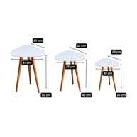 Kit Trio Mesinhas Laterais Retro com Tampo Orgânico - Estilo Palito para Sala - imagem 3
