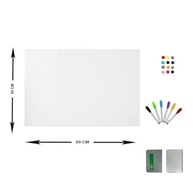 Kit Mural Branco de Metal com Ímãs e Canetinhas Coloridas - 50x80cm com Fixação Sem Furos - imagem 3