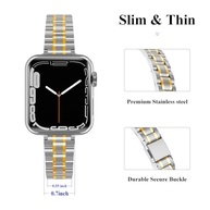 CSJCUBIC Pulseira de metal compatível com Apple Watch séries 9/8/7/6/5/4/3/2/1/SE de 38 mm, 40 mm, 41 mm, 42 mm, 44 mm e 45 mm - imagem 4