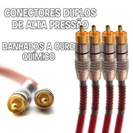 Cabo RCA Prime 1m Vermelho com Dupla Blindagem e Plug de Metal - imagem 2