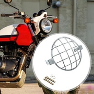 Protetor de Farol de Motocicleta JicSuXi: Estilo Retrô e Proteção Premium em Metal Prateado - imagem 3