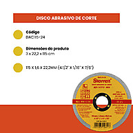 Disco Abrasivo Starrett DAC115-24 – Corte Rápido e Preciso em Metal - imagem 2