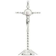 Cruz de Mesa em Metal com Crucifixo de Jesus - 25,4 cm | Decoração Religiosa Católica para Orações e Ambientes Sagrados - imagem 1