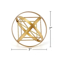 Escultura Geométrica de Metal 18cm - Esfera Decorativa Moderna para Mesa - imagem 3