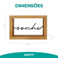 Escultura Decorativa Sonhe em Metal e Madeira - Moldura Inspiradora para Mesa ou Parede - imagem 4