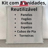 Pano de Limpeza Metálico Reutilizável - Toalha de Lã de Aço Multiuso, 5 Unidades 20x20 cm - imagem 4