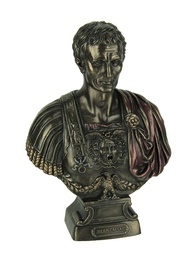 Estatueta de Júlio César em Resina - Acabamento Bronze Metálico | 19cm | Detalhes Pintados à Mão - imagem 1
