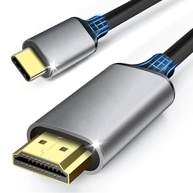 Cabo USB-C para HDMI 4K 30Hz 1 Metro, Thunderbolt 3 Compatível, Transmissão Ultra HD, Conector Reforçado, Plug & Play para MacBook, iPad Pro, Dell XPS - imagem 2