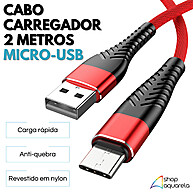 Cabos V8 Reforçados: Kit 4 Carregadores 2 Metros - imagem 2