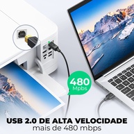 Cabo USB 2.0 Ugreen para Impressora: 2 Metros - imagem 2