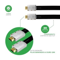 Cabo HDMI 2.0 4K HDR 3 Metros Flat Desmontável - Imagem e Som de Cinema em Casa! - imagem 4