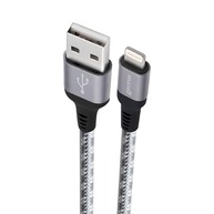 Geonav Cabo iPhone, iPad, iPod Lightning conector original Mfi Apple, nylon trançado, 1.5MT, LIGHT10, Titanium - imagem 2