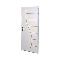 Kit Porta de Madeira Branca 215x85cm com Batente de Aço - MGM - imagem 2