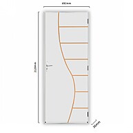 Kit Porta de Madeira 212x65cm com Batente Alumínio MGM - imagem 2