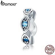 Miçangas de Prata 925 Bamoer com Cristal Azul - Charme para Pulseiras - imagem 1
